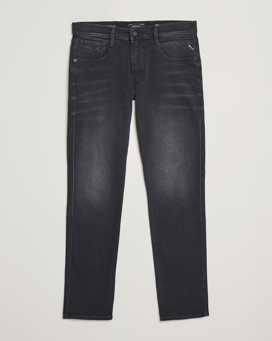 Heren | Jeans | Replay | Anbass Hyperflex Jeans Washed Black