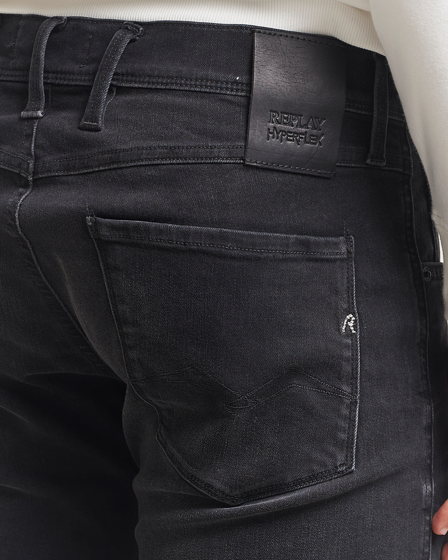 Heren | Jeans | Replay | Anbass Hyperflex Jeans Washed Black