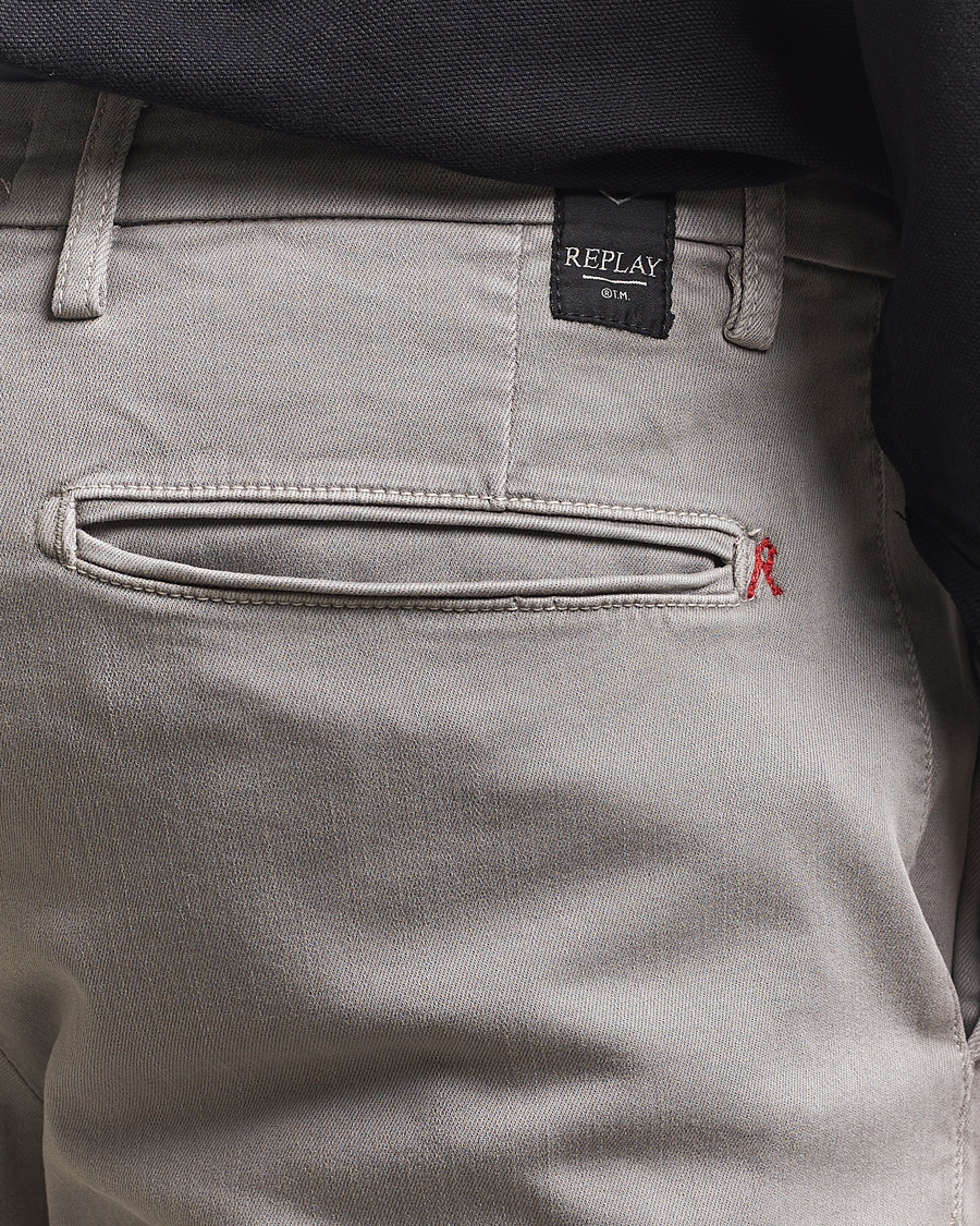 Heren | Broeken | Replay | Benni Hyperflex X-Lite Chinos Dim Grey