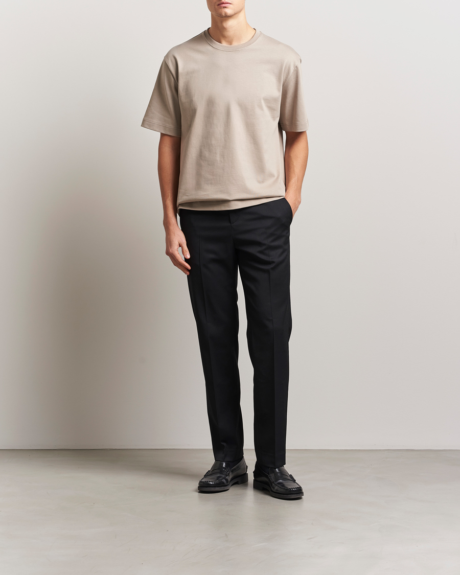 Heren | T-shirts | Filippa K | Heavy Cotton Crew Neck T-Shirt Moss Grey