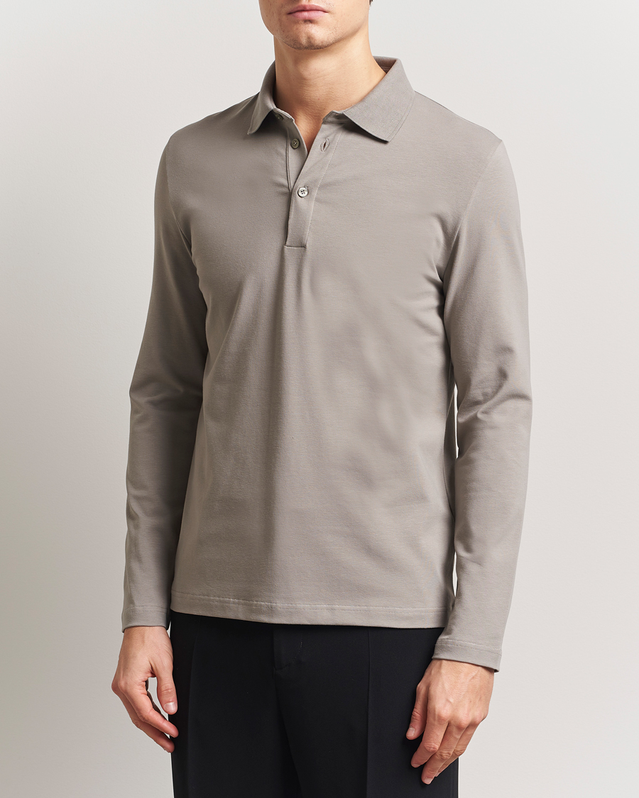 Heren | Polo's | Filippa K | Luke Stretch Polo Shirt Dove Grey