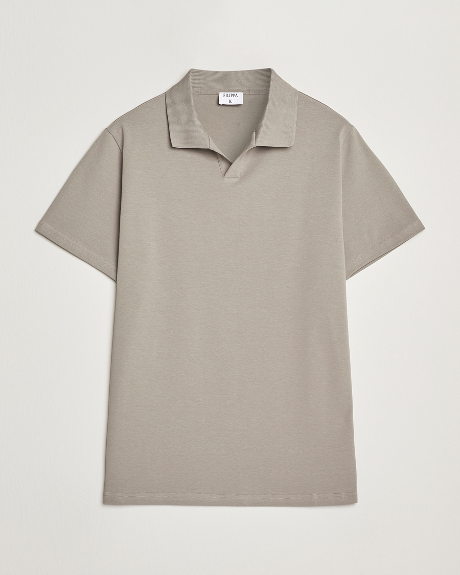 Heren | Polo's | Filippa K | Soft Lycra Polo T-Shirt Dove Grey