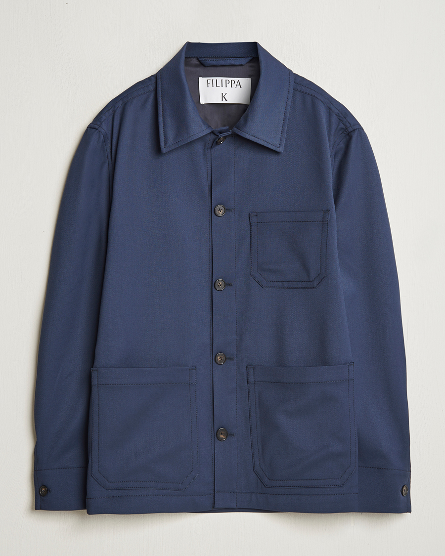 Heren | Jassen | Filippa K | Work Shirt Jacket Dusk Blue
