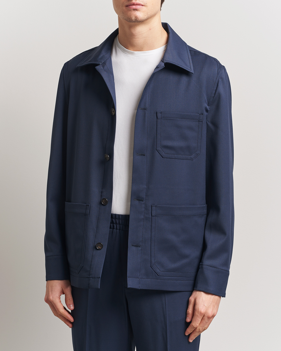Heren | Jassen | Filippa K | Work Shirt Jacket Dusk Blue