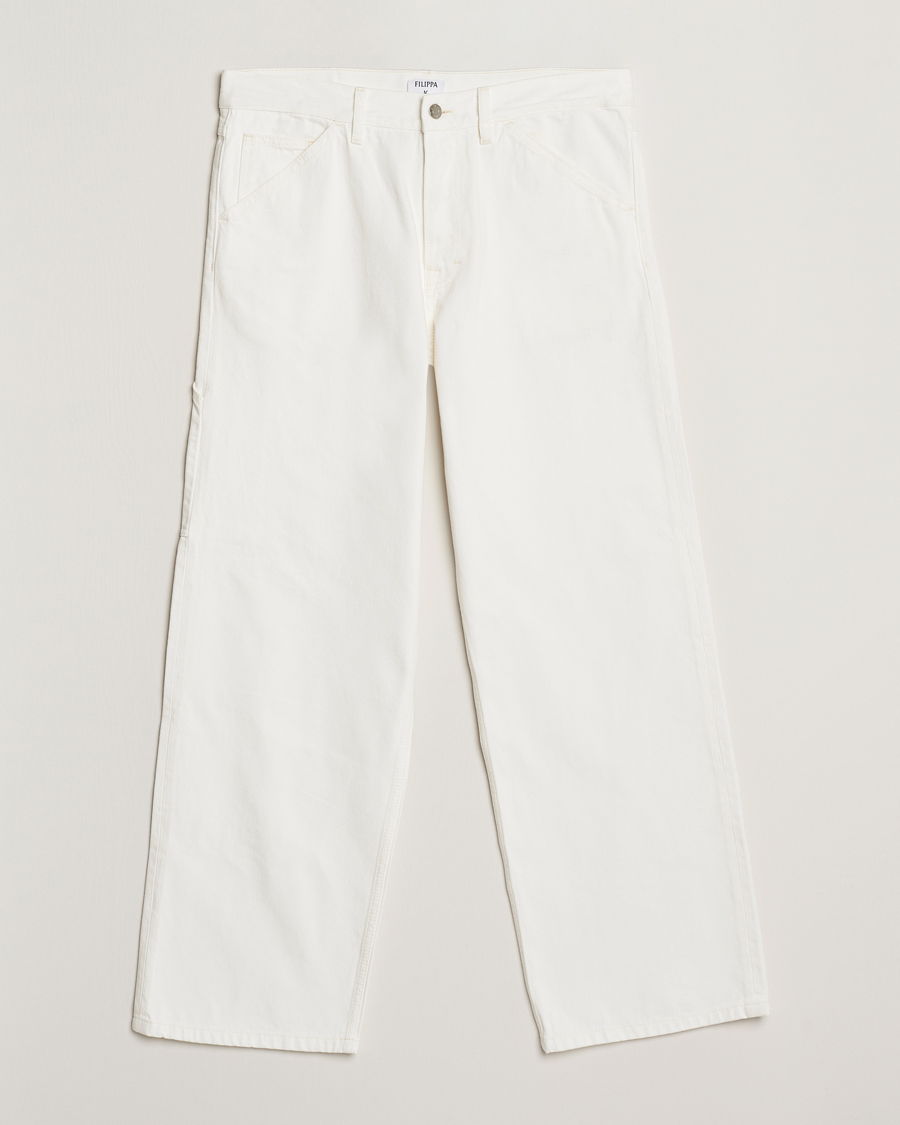 Heren | Jeans | Filippa K | Baggy Jeans Ecru Wash