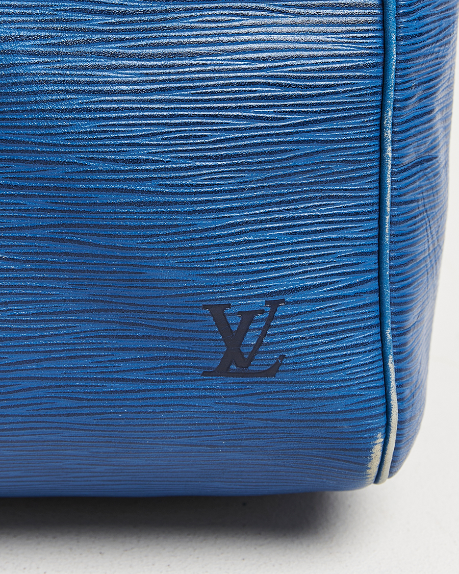 Heren | Louis Vuitton Pre-Owned Keepall 55 EPI Leather Bag Blue | Louis Vuitton Pre-Owned | Keepall 55 EPI Leather Bag Blue