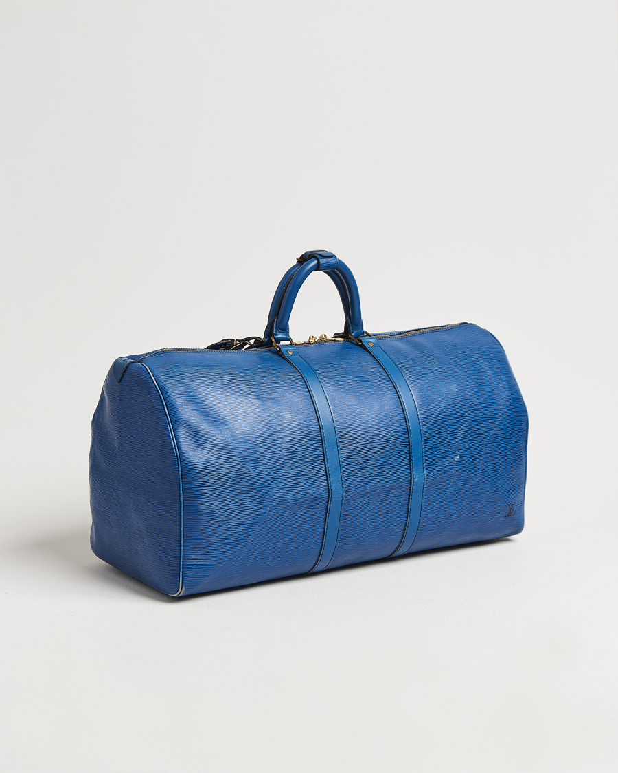 Heren | Louis Vuitton Pre-Owned Keepall 55 EPI Leather Bag Blue | Louis Vuitton Pre-Owned | Keepall 55 EPI Leather Bag Blue