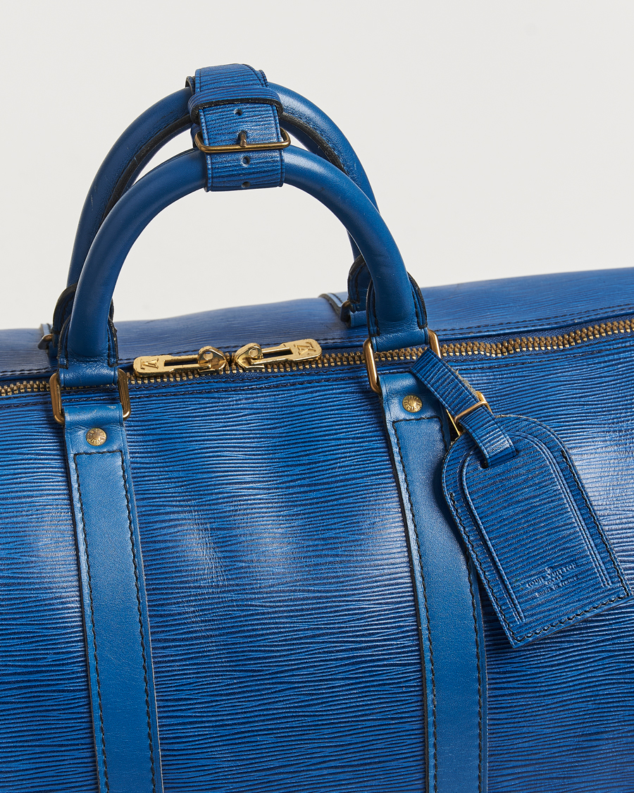 Heren | Louis Vuitton Pre-Owned Keepall 55 EPI Leather Bag Blue | Louis Vuitton Pre-Owned | Keepall 55 EPI Leather Bag Blue