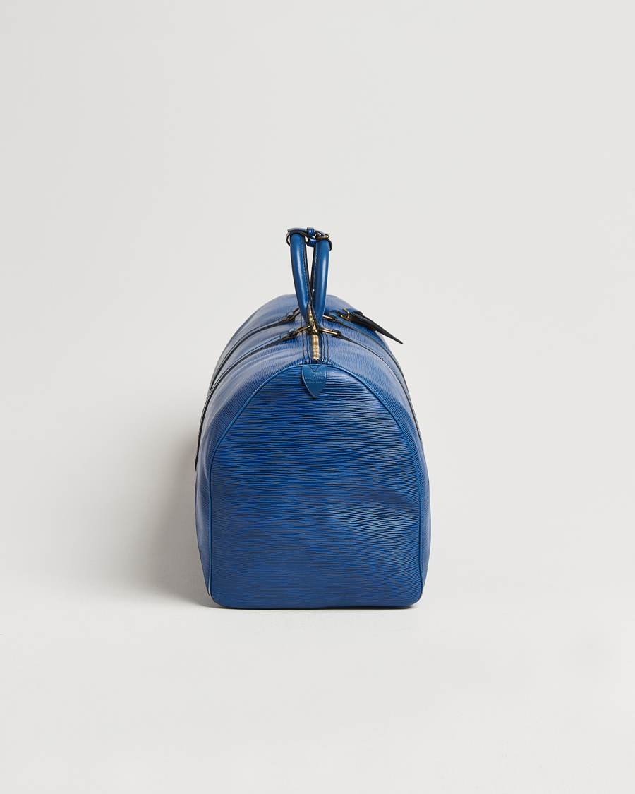 Heren | Louis Vuitton Pre-Owned Keepall 55 EPI Leather Bag Blue | Louis Vuitton Pre-Owned | Keepall 55 EPI Leather Bag Blue