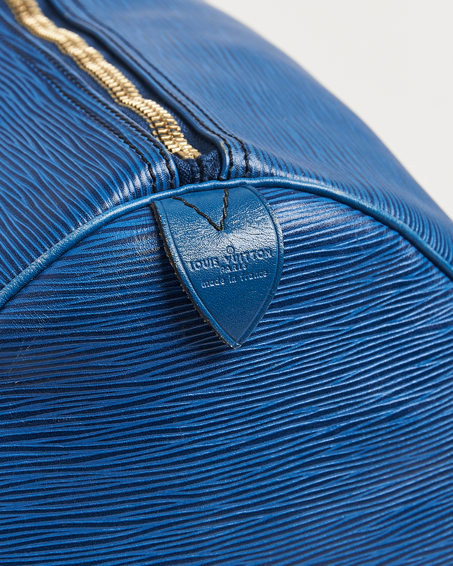 Heren | Louis Vuitton Pre-Owned Keepall 55 EPI Leather Bag Blue | Louis Vuitton Pre-Owned | Keepall 55 EPI Leather Bag Blue