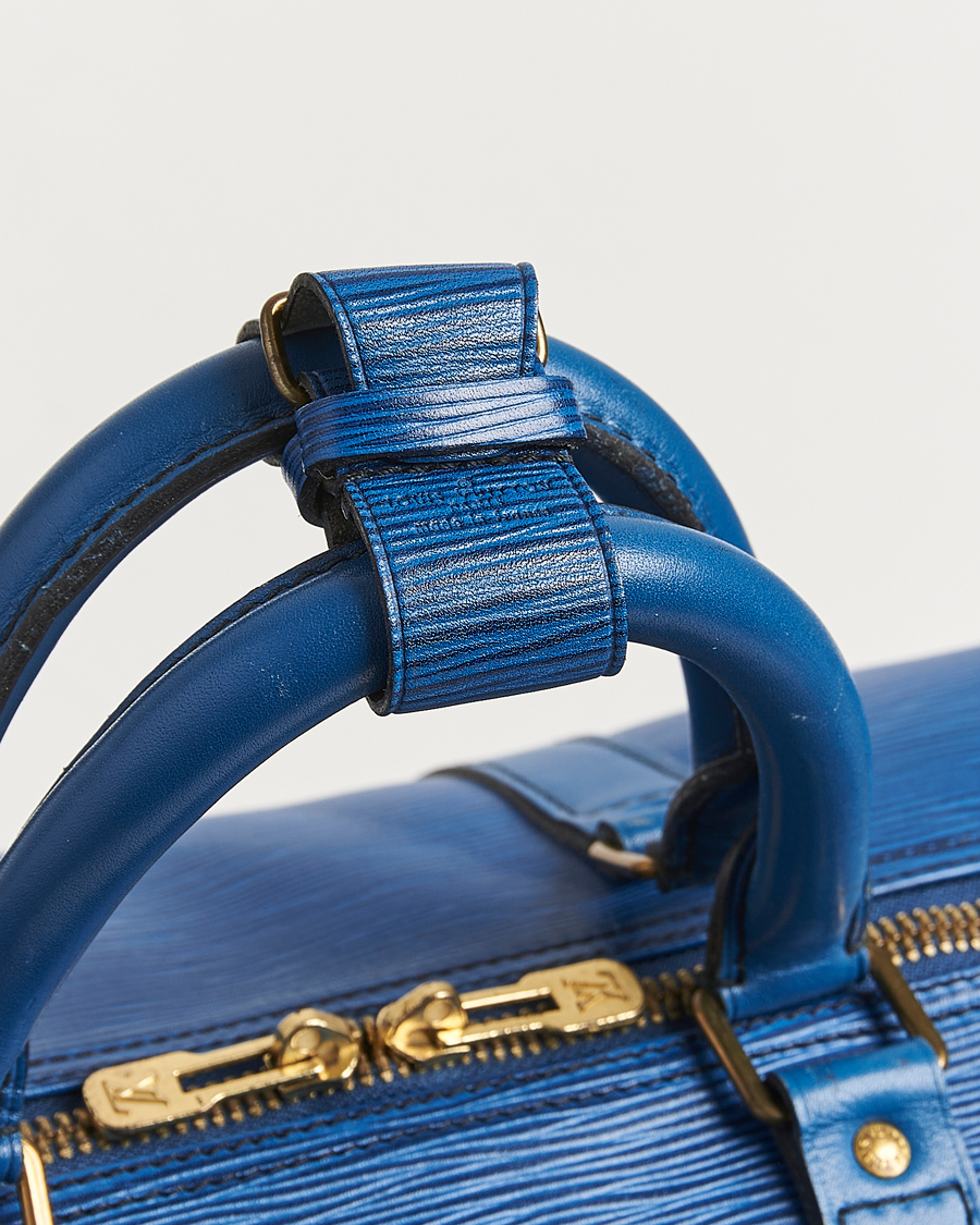 Heren | Louis Vuitton Pre-Owned Keepall 55 EPI Leather Bag Blue | Louis Vuitton Pre-Owned | Keepall 55 EPI Leather Bag Blue