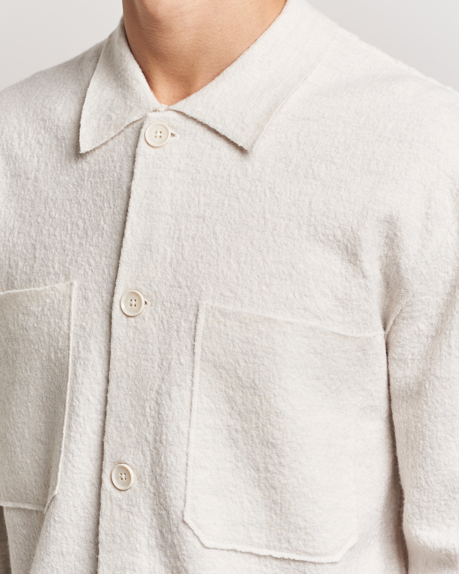 Heren | Truien | NN07 | Jonas Boiled Wool Cardigan Ivory