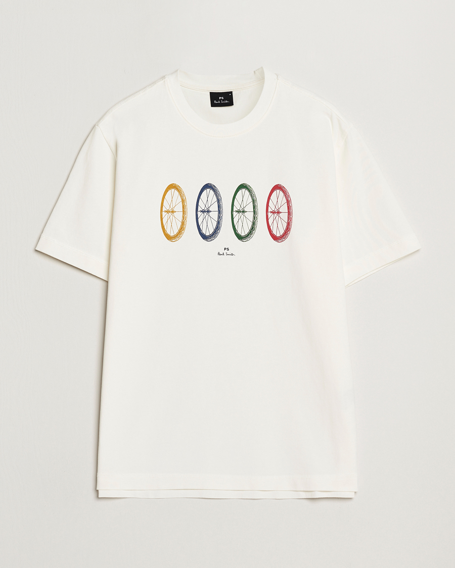 Heren | T-shirts | PS Paul Smith | Bike Tyres Crew Neck T-Shirt White