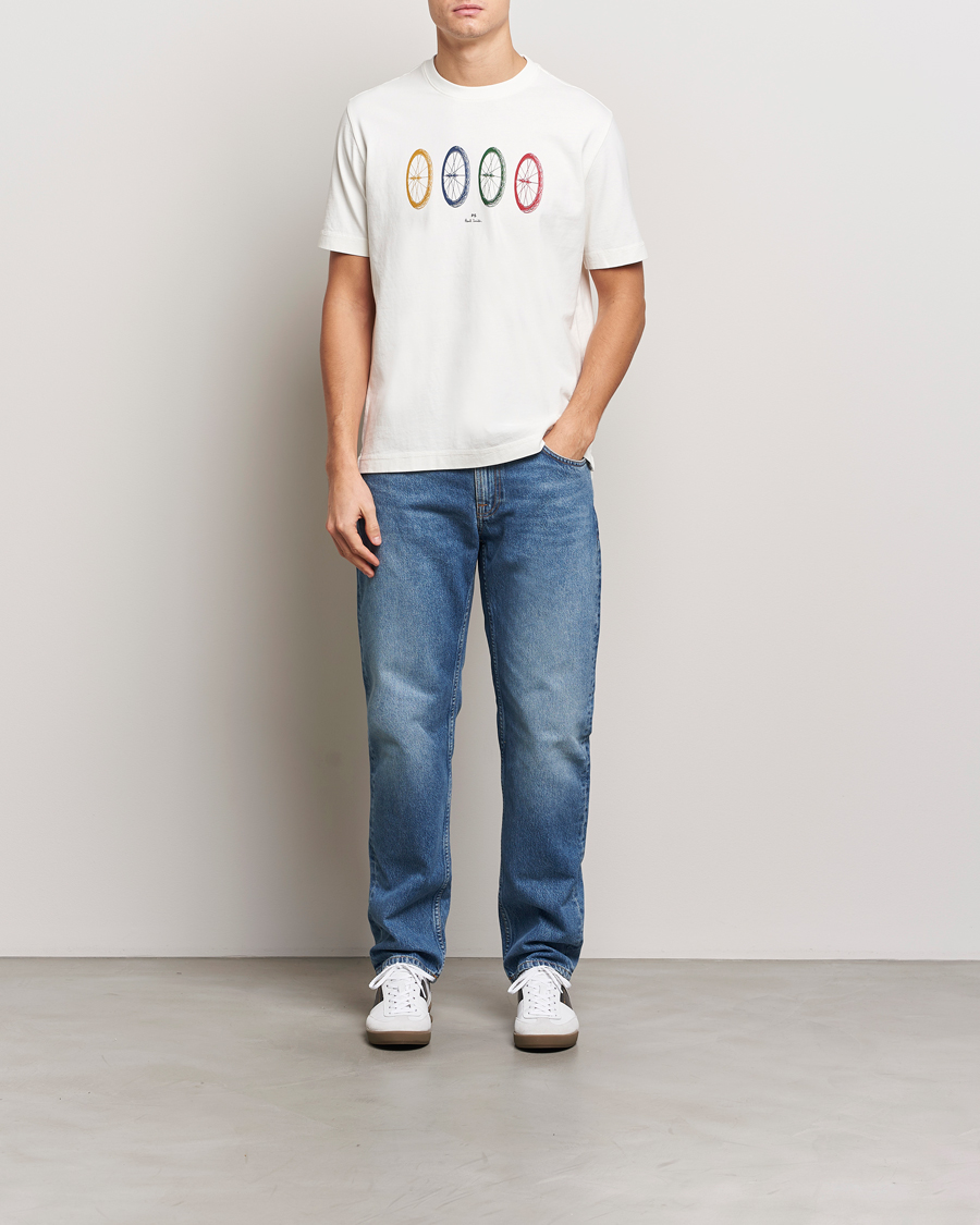 Heren | T-shirts | PS Paul Smith | Bike Tyres Crew Neck T-Shirt White