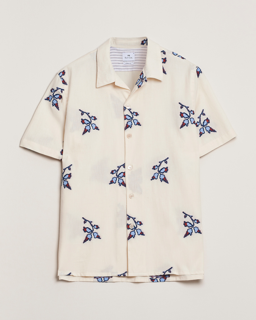 Heren | Overhemden | PS Paul Smith | Flower Short Sleeve Shirt Off White