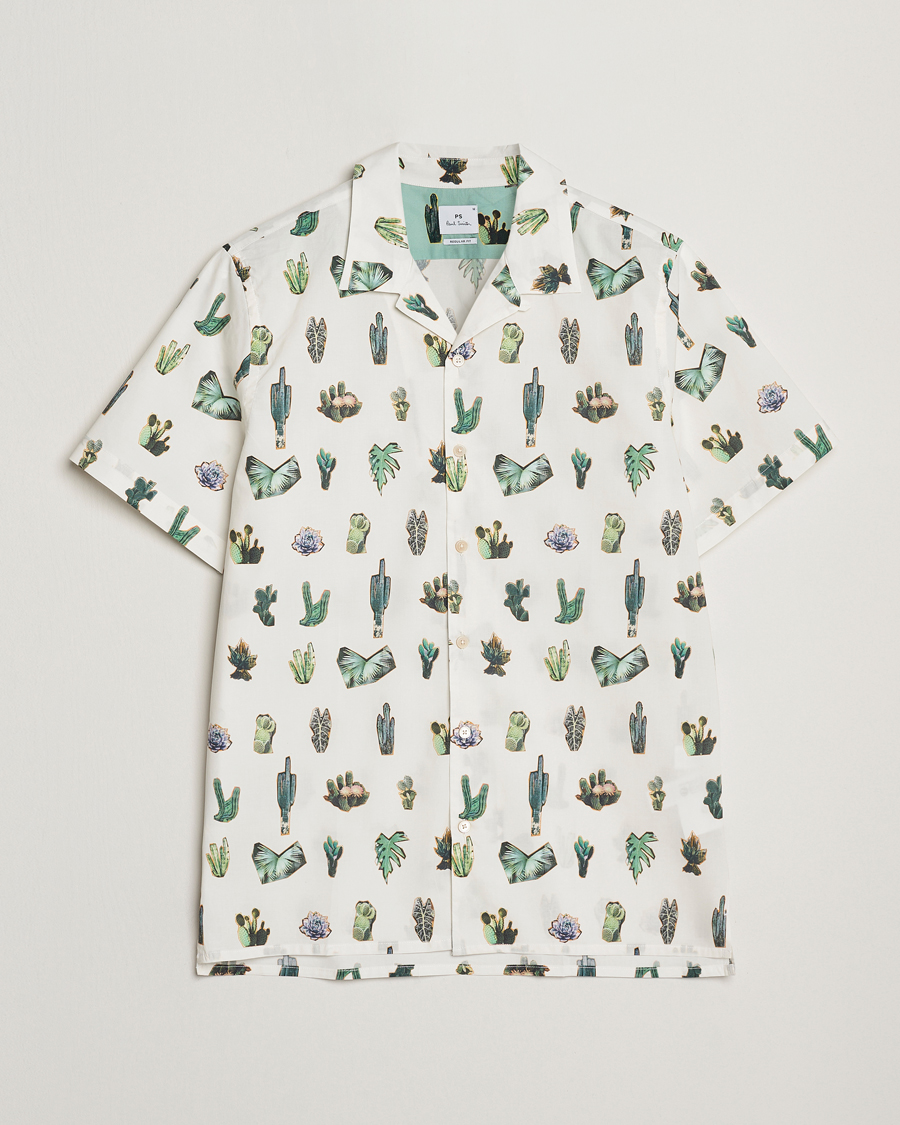 Heren | Overhemden | PS Paul Smith | Cactus Line Up Short Sleeve Shirt White