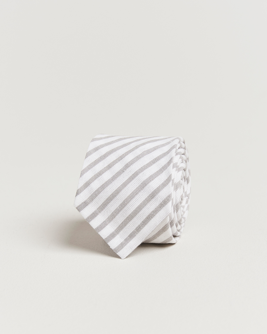 Heren | Stropdassen | Thom Browne | Uniform Stripe Cotton Tie Grey/White