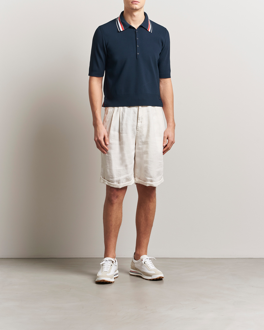 Heren | Polo's | Thom Browne | Needle Stitch Tennis Polo Navy