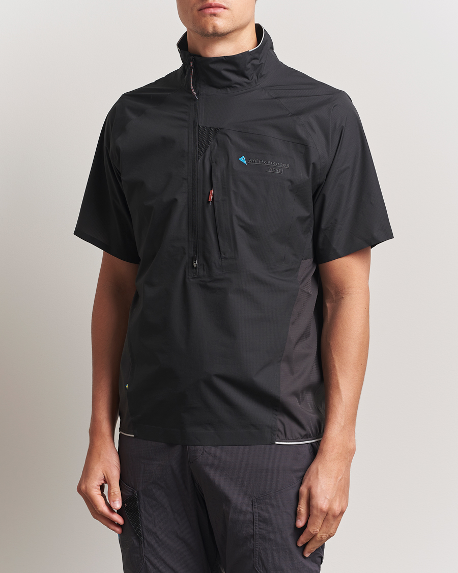 Heren | T-Shirts | Klättermusen | Vidre Zip Short Sleeve Shirt Black