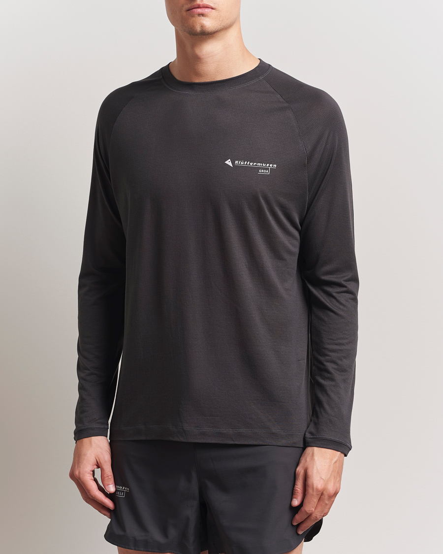 Heren | T-shirts | Klättermusen | Groa Long Sleeve T-Shirt Raven