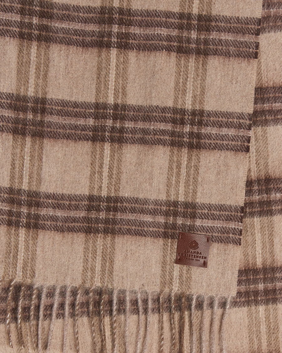 Heren | Amanda Christensen Wool Checked Scarf Beige Melange | Amanda Christensen | Wool Checked Scarf Beige Melange