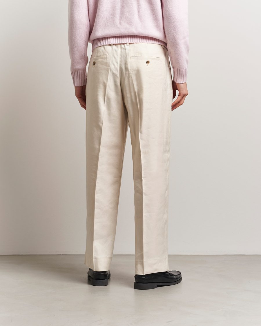 Heren | Broeken | NN07 | Kay Linen/Viscose Drawstring Trousers Ivory