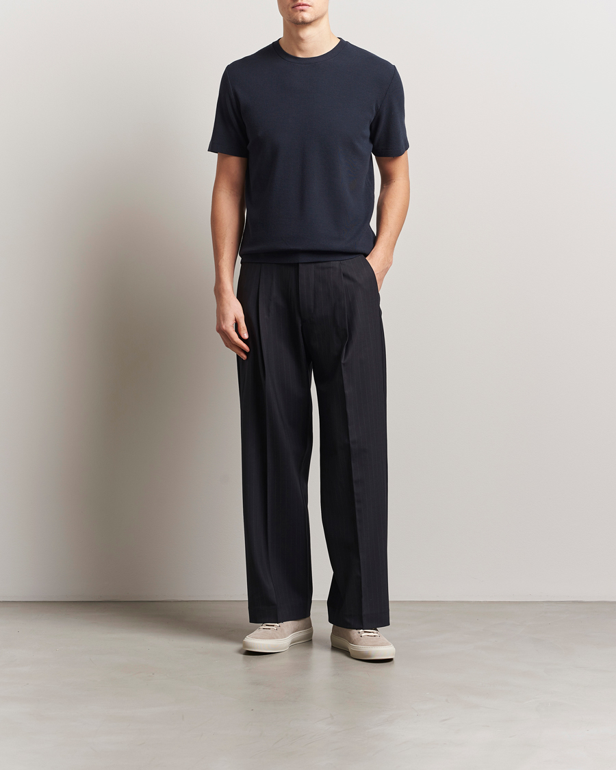 Heren | T-shirts | NN07 | Clive Crew Neck T-Shirt Navy Blue