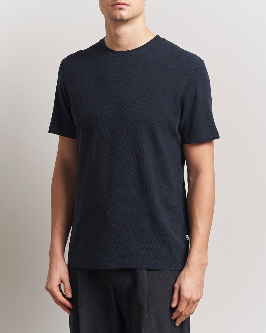 Heren | T-shirts | NN07 | Clive Crew Neck T-Shirt Navy Blue