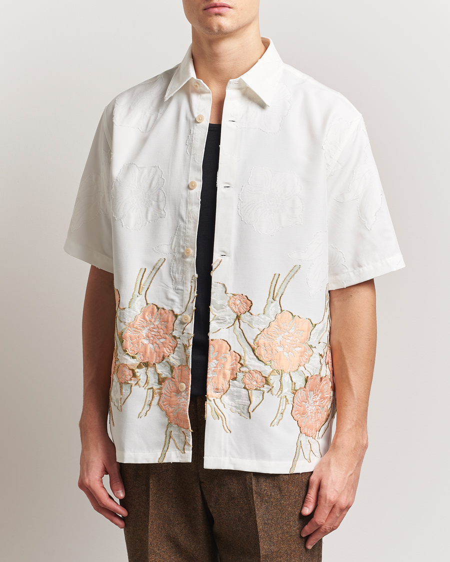 Heren | Overhemden | NN07 | Freddy Flower Short Sleeve Shirt White Multi