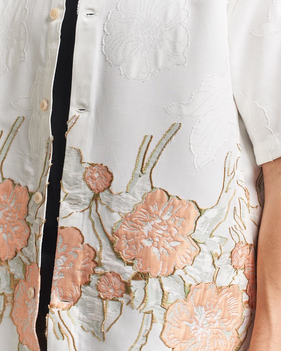 Heren | Overhemden | NN07 | Freddy Flower Short Sleeve Shirt White Multi