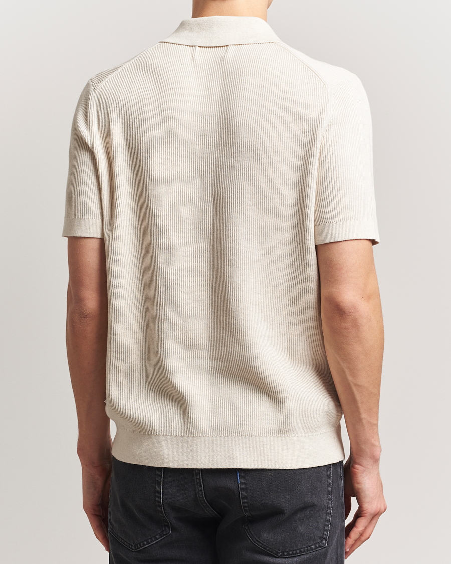 Heren | Polo's | NN07 | Hansie Half Zip Knitted Polo Ivory