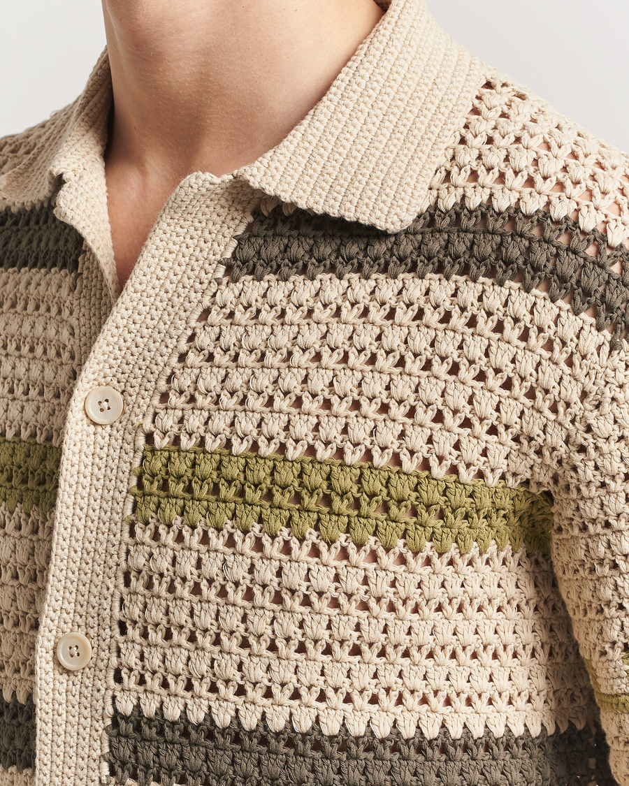 Heren | Truien | NN07 | Frank Crochet Knitted Cardigan Oat
