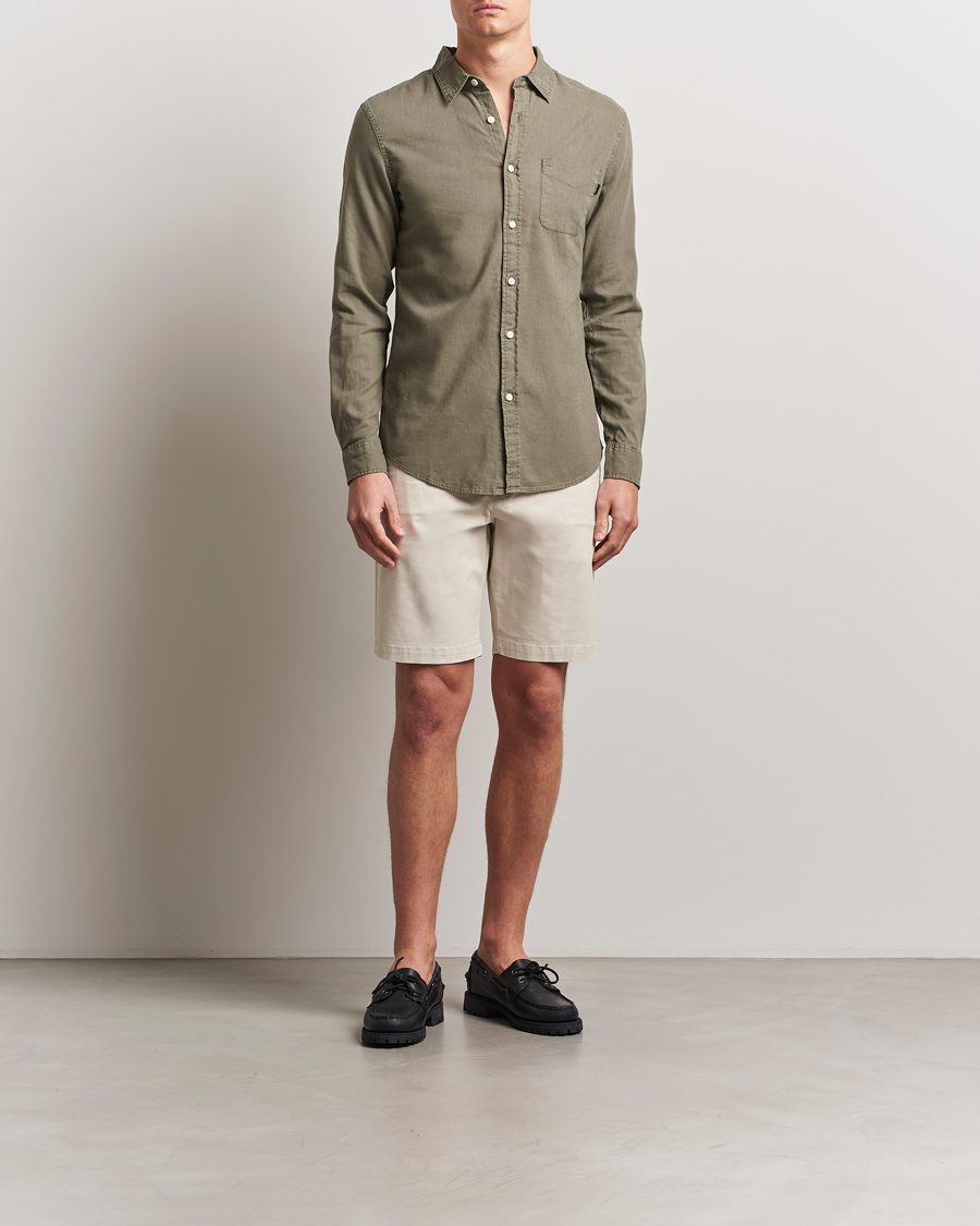 Heren | Korte broek | Dockers | Slim Cotton/Linen Shorts Sahara Khaki