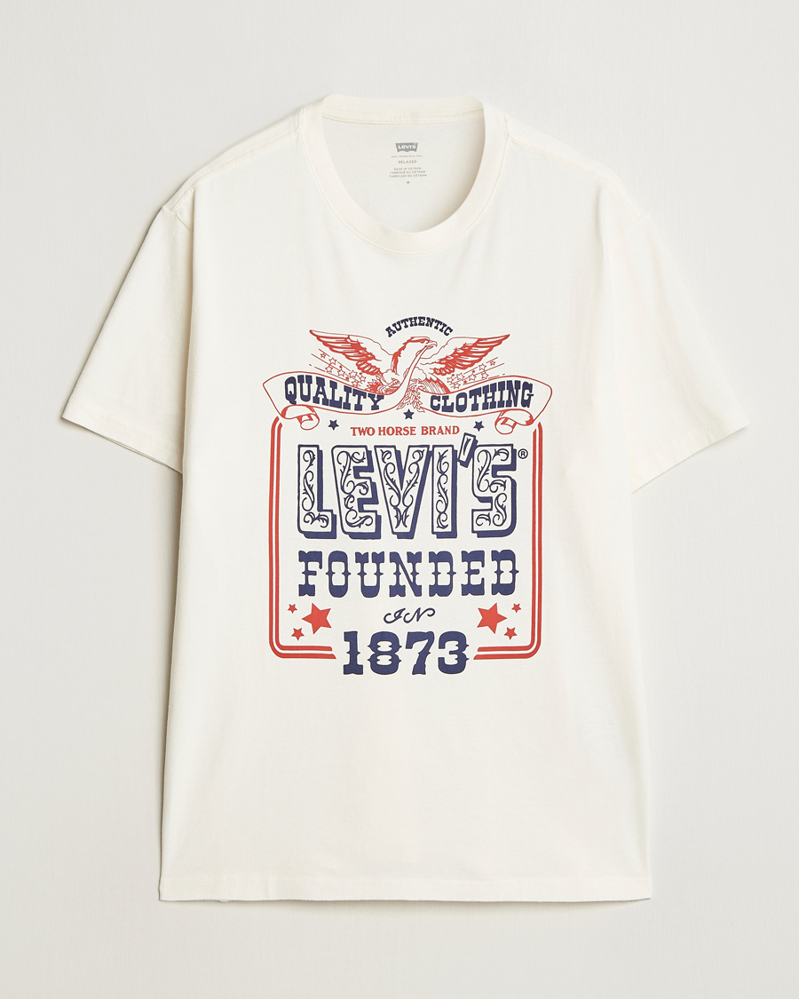 Heren | T-shirts | Levi's | Relaxed Fit Printed Crew Neck T-Shirt Egret White