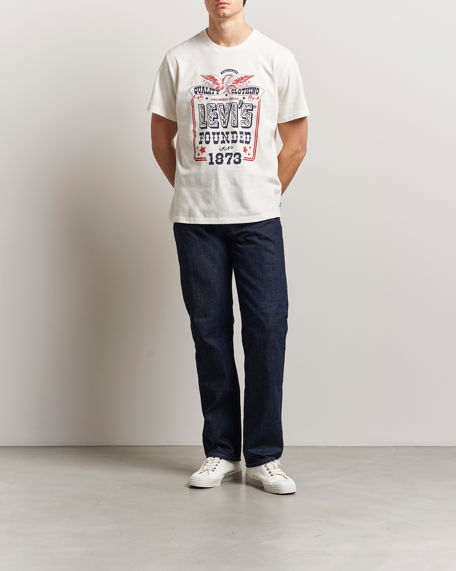 Heren | T-shirts | Levi's | Relaxed Fit Printed Crew Neck T-Shirt Egret White