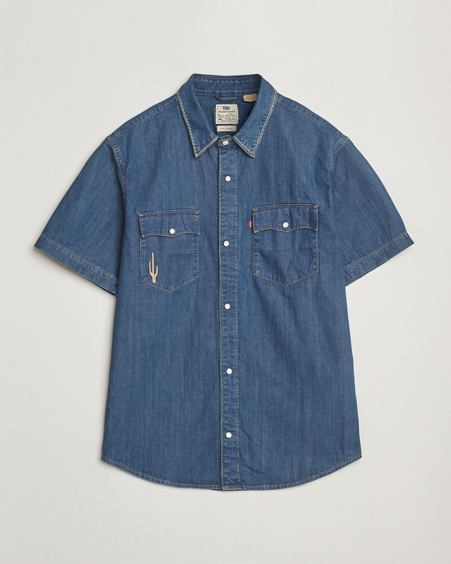 Heren | Overhemden | Levi's | Relaxed Fit Short Sleeve Western Shirt Dark Blue