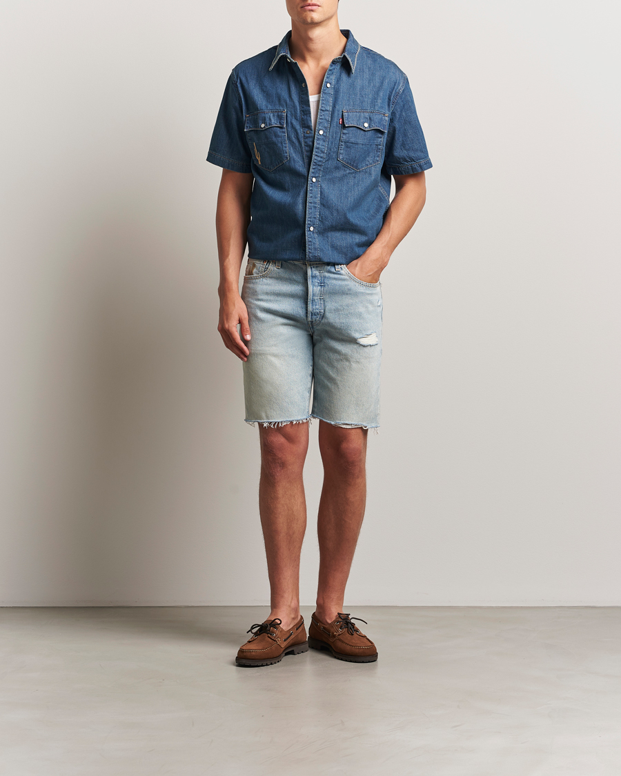 Heren | Overhemden | Levi's | Relaxed Fit Short Sleeve Western Shirt Dark Blue