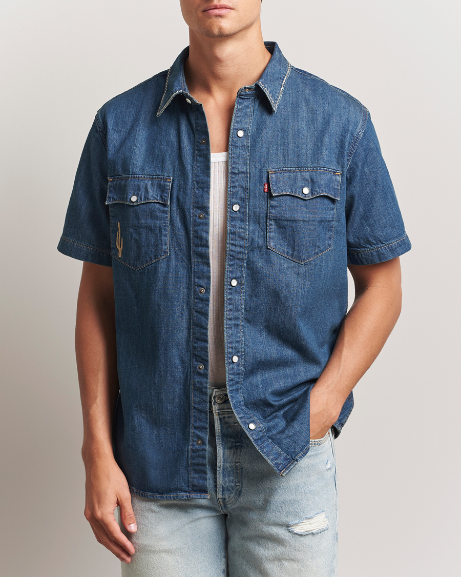 Heren | Overhemden | Levi's | Relaxed Fit Short Sleeve Western Shirt Dark Blue
