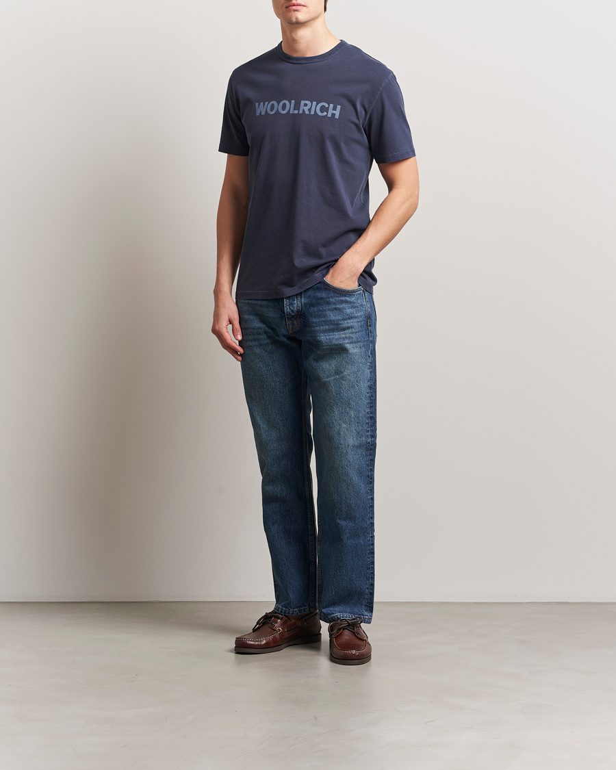 Heren | T-shirts | Woolrich | Light Garment Dyed T-Shirt Dream Blue