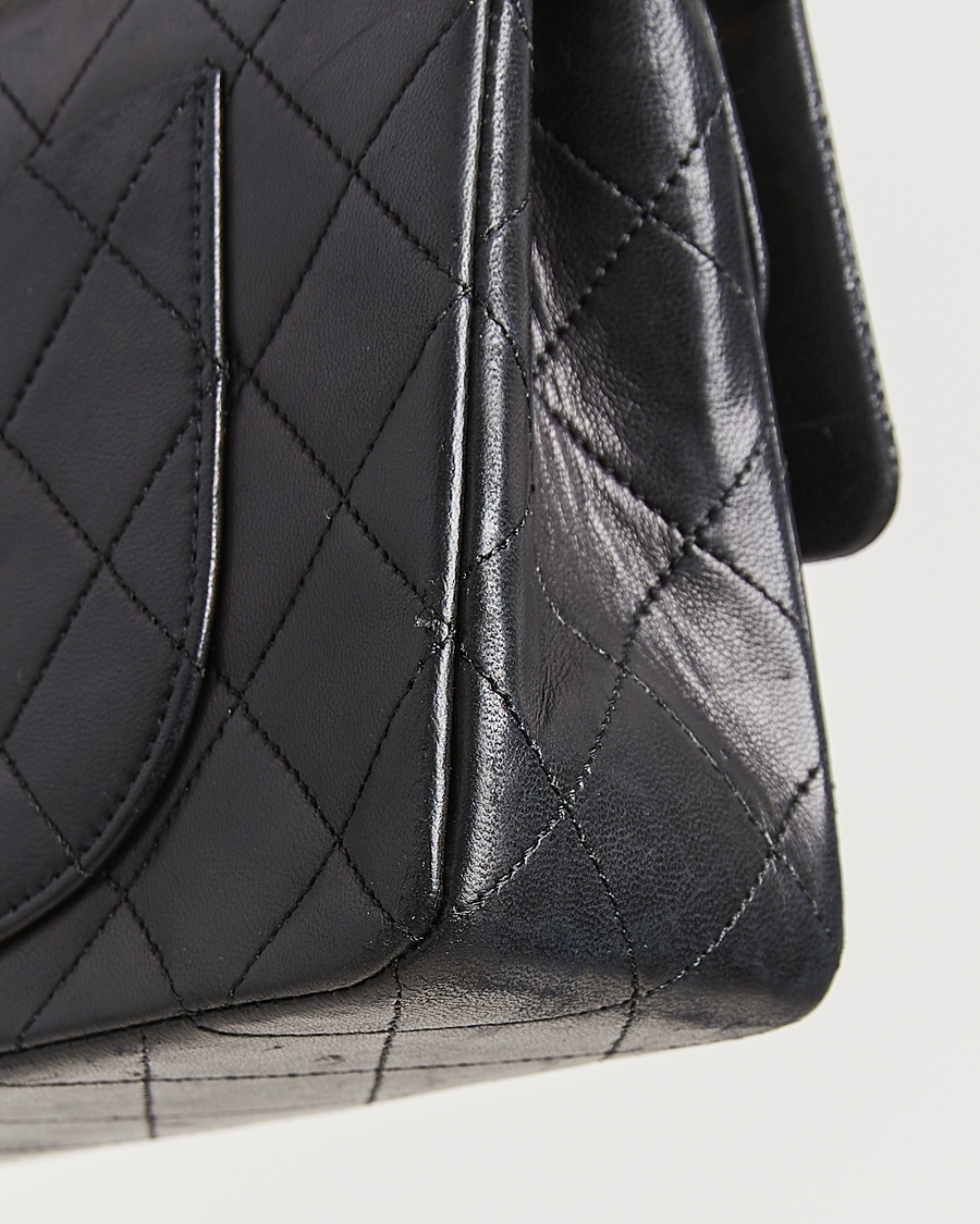 Heren | Chanel Pre-Owned Matelassé Small Double Flap Bag Black Lambskin | Chanel Pre-Owned | Matelassé Small Double Flap Bag Black Lambskin