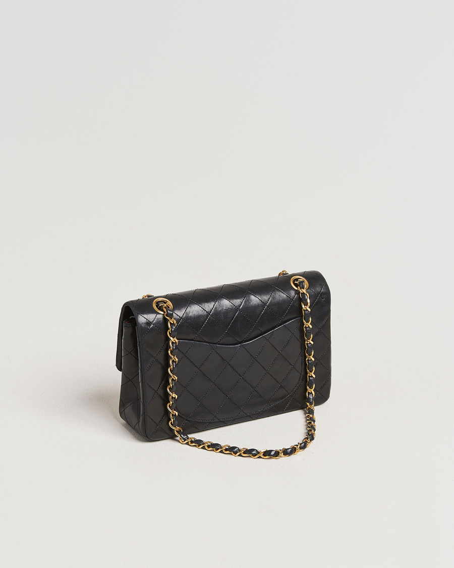 Heren | Chanel Pre-Owned Matelassé Small Double Flap Bag Black Lambskin | Chanel Pre-Owned | Matelassé Small Double Flap Bag Black Lambskin