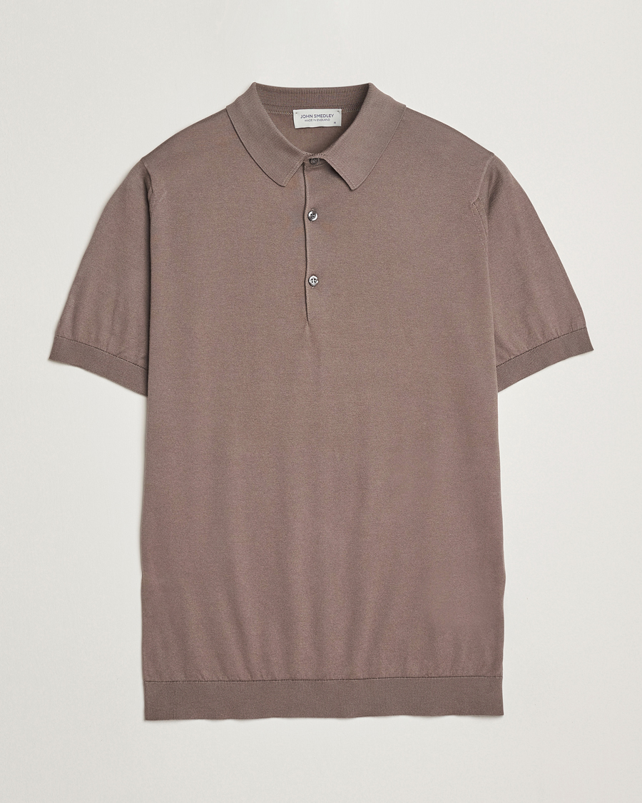 Heren | Polo's | John Smedley | Adrian Slim Fit Sea Island Polo Beige Musk