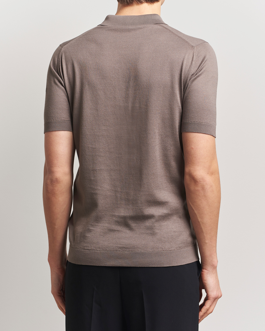 Heren | Polo's | John Smedley | Adrian Slim Fit Sea Island Polo Beige Musk