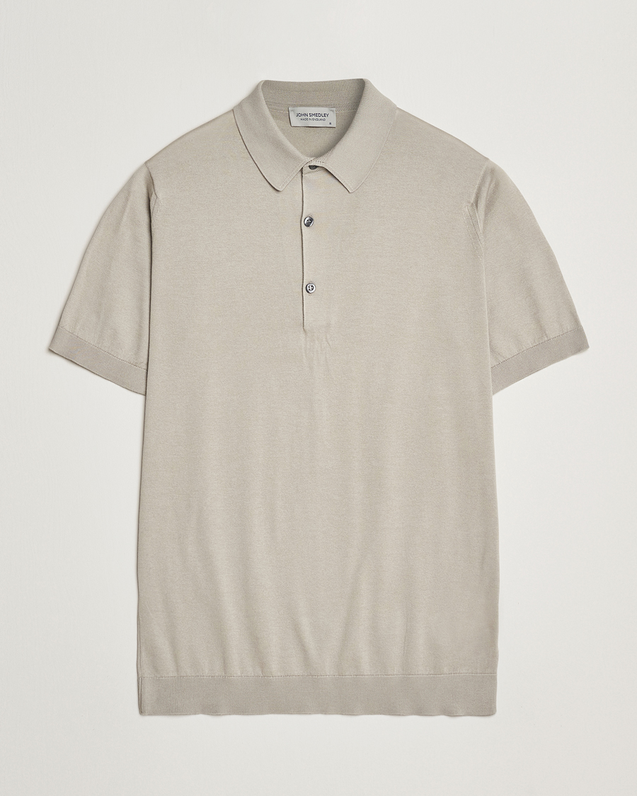 Heren | Polo's | John Smedley | Adrian Slim Fit Sea Island Polo Parchment