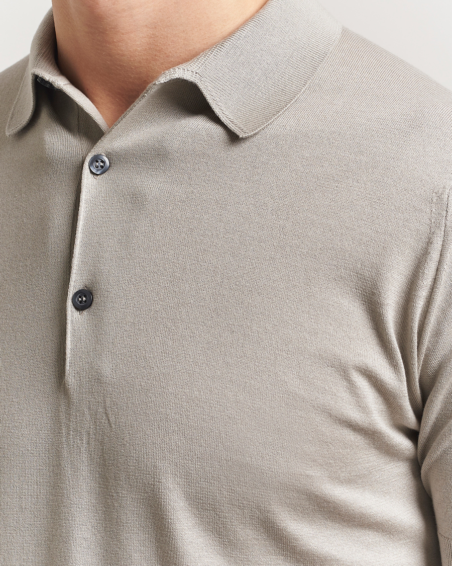 Heren | Polo's | John Smedley | Adrian Slim Fit Sea Island Polo Parchment