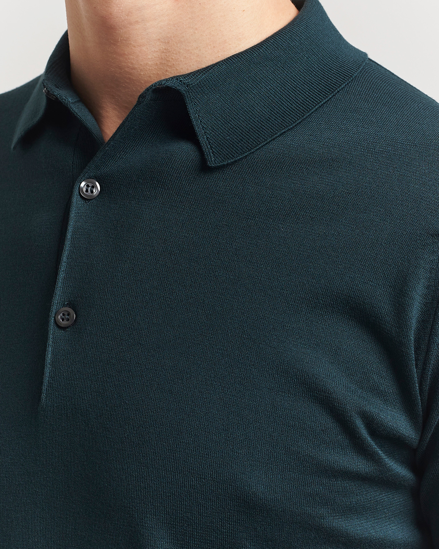 Heren | Polo's | John Smedley | Adrian Slim Fit Sea Island Polo Rain Forest
