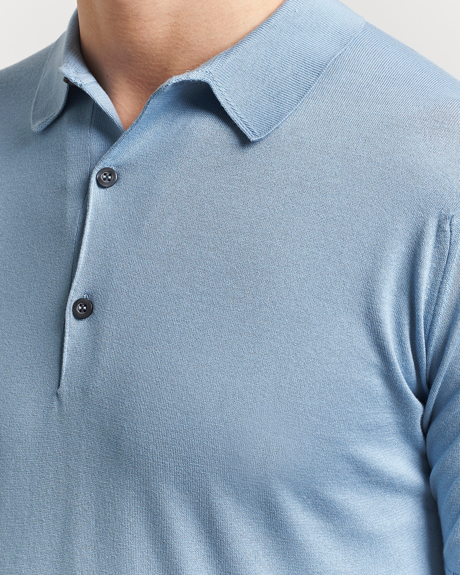 Heren | Polo's | John Smedley | Adrian Slim Fit Sea Island Polo Sea Glass