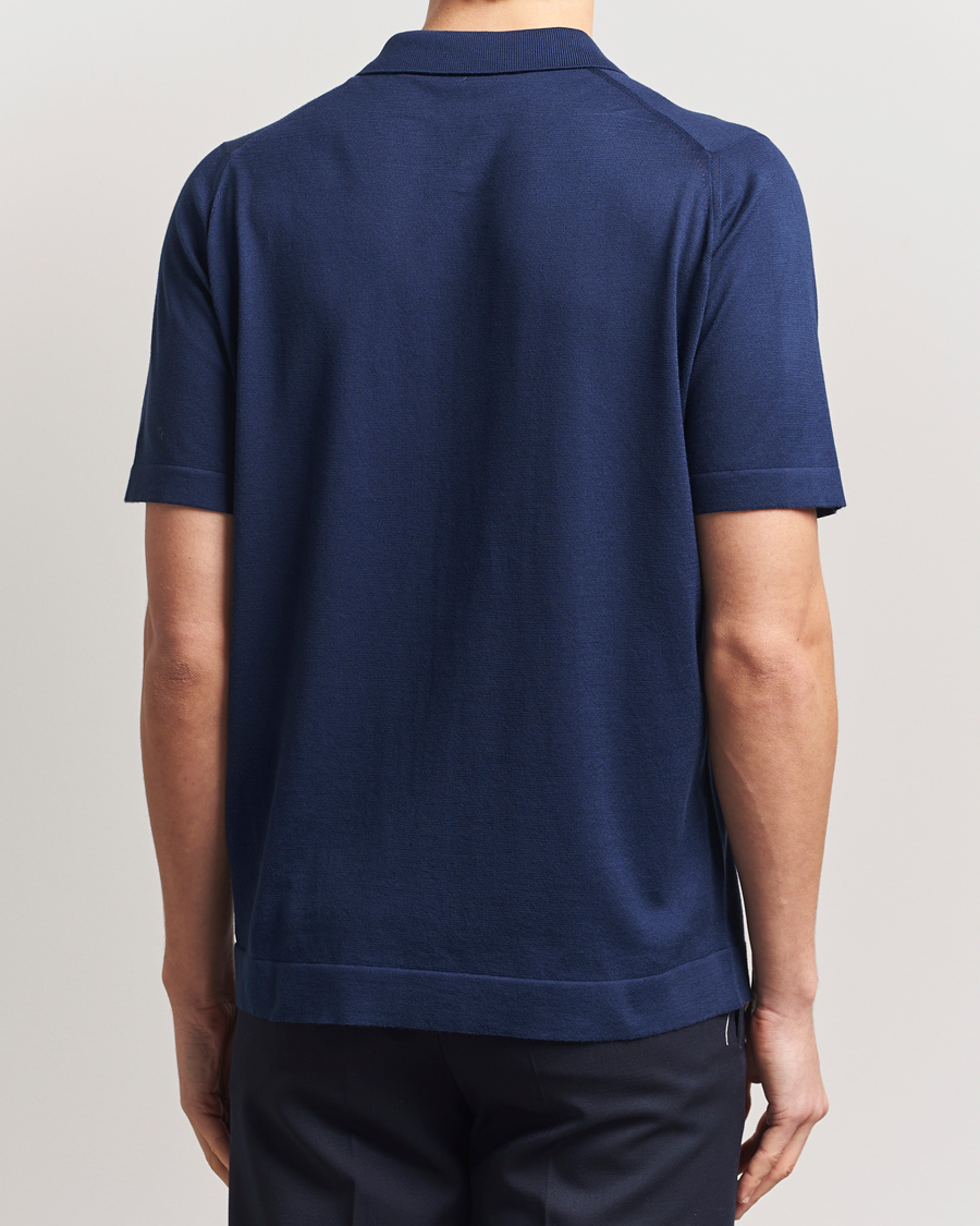 Heren | Overhemden | John Smedley | Folke Sea Island Knitted Polo French Navy