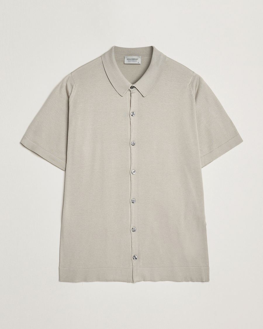 Heren | Overhemden | John Smedley | Folke Sea Island Knitted Polo Parchment