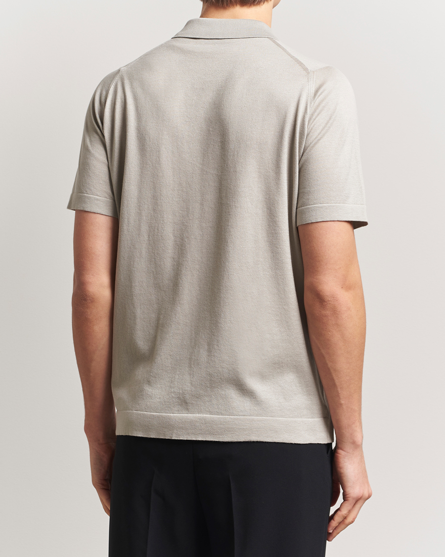 Heren | Overhemden | John Smedley | Folke Sea Island Knitted Polo Parchment
